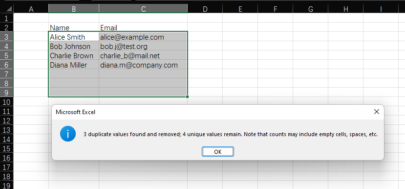 Remove Duplicates Result