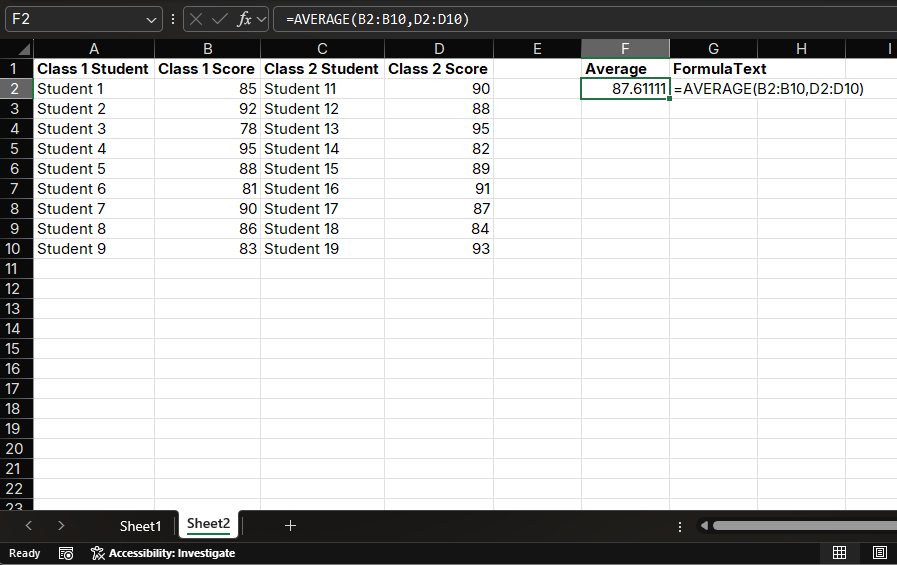 Multi-Range Averaging Example