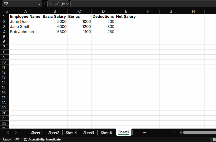 Payroll Sheet Example