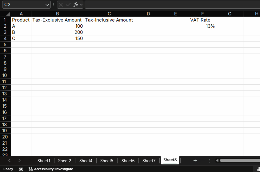 VAT Calculation Example