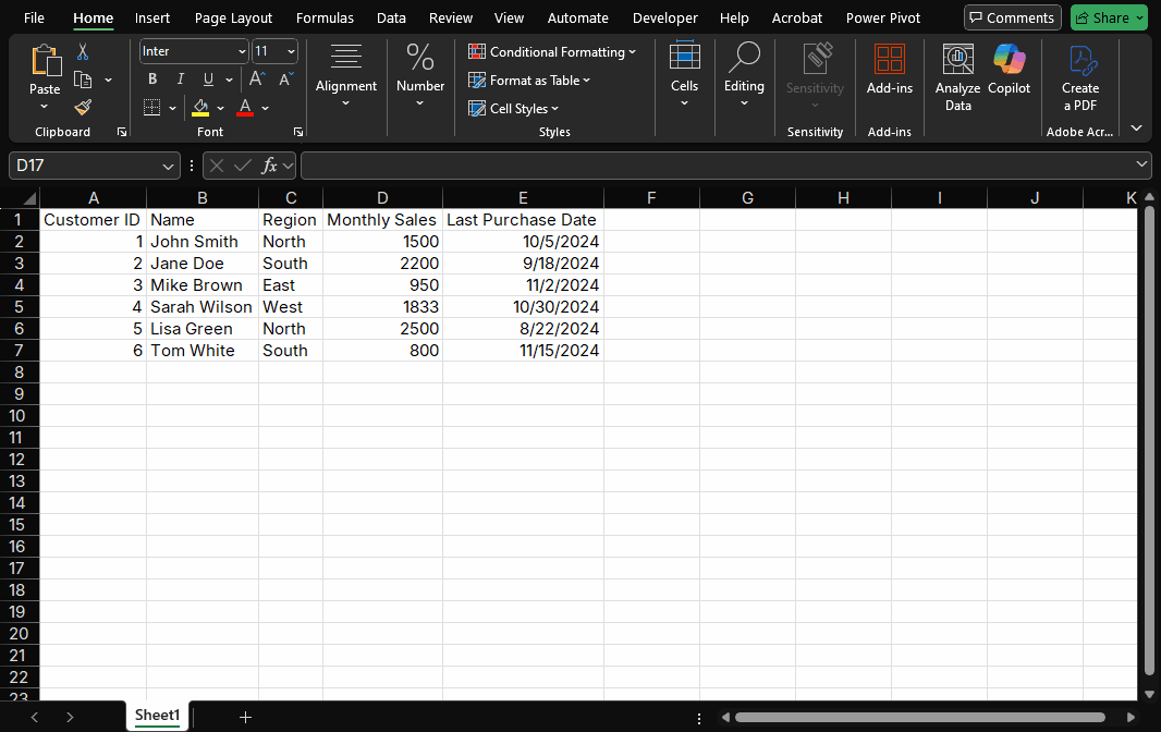 Conditional Formatting Menu