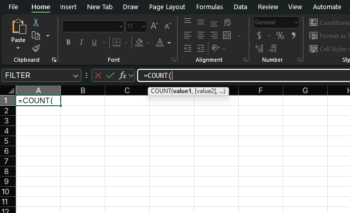 COUNT Function Syntax