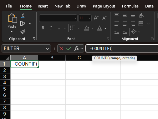 COUNTIF Function Syntax