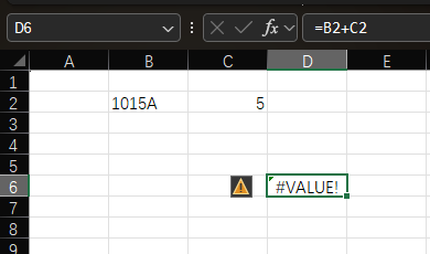 #VALUE! Error Example