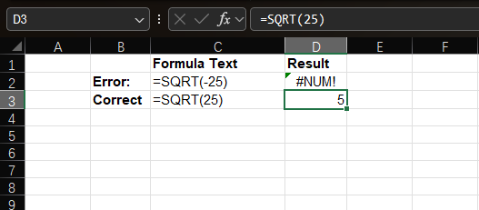 #NUM! Error Example