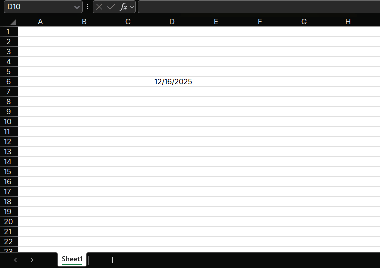 Excel Insert Current Time Shortcut