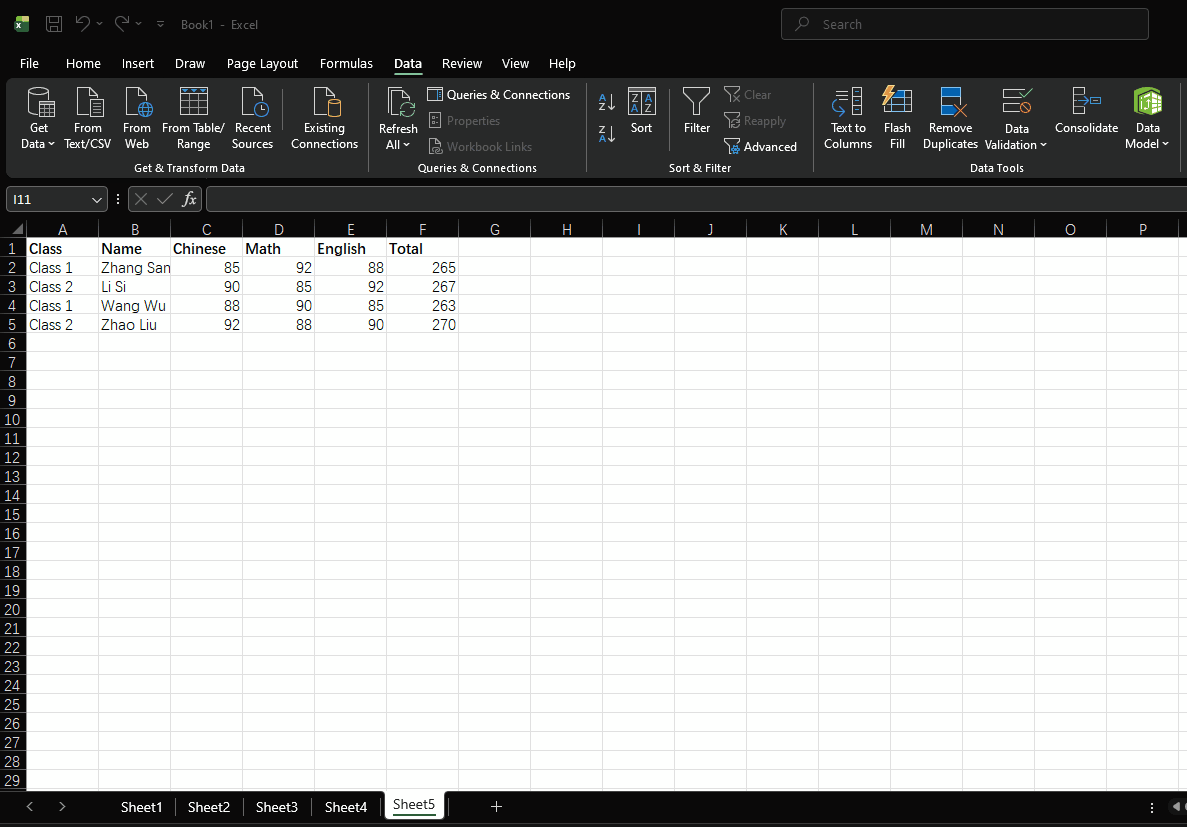Student Grade Sorting Example