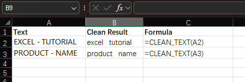 Applying CLEAN_TEXT function